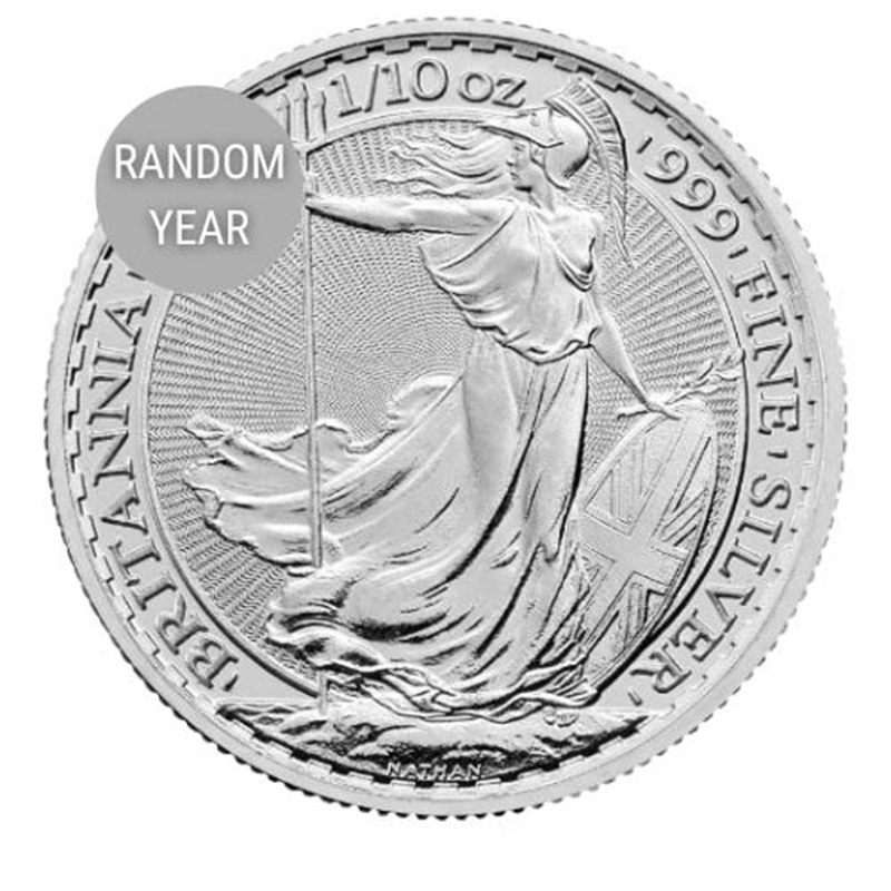 1/10 oz Silver Britannia Coin - Random Year