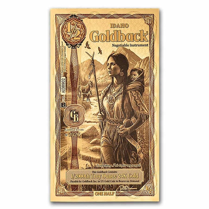 1/2 Idaho Goldback - Aurum Gold Foil Note (24k)
