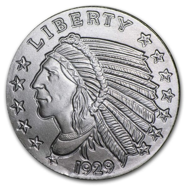 1/4 oz Incuse Indian Silver Round