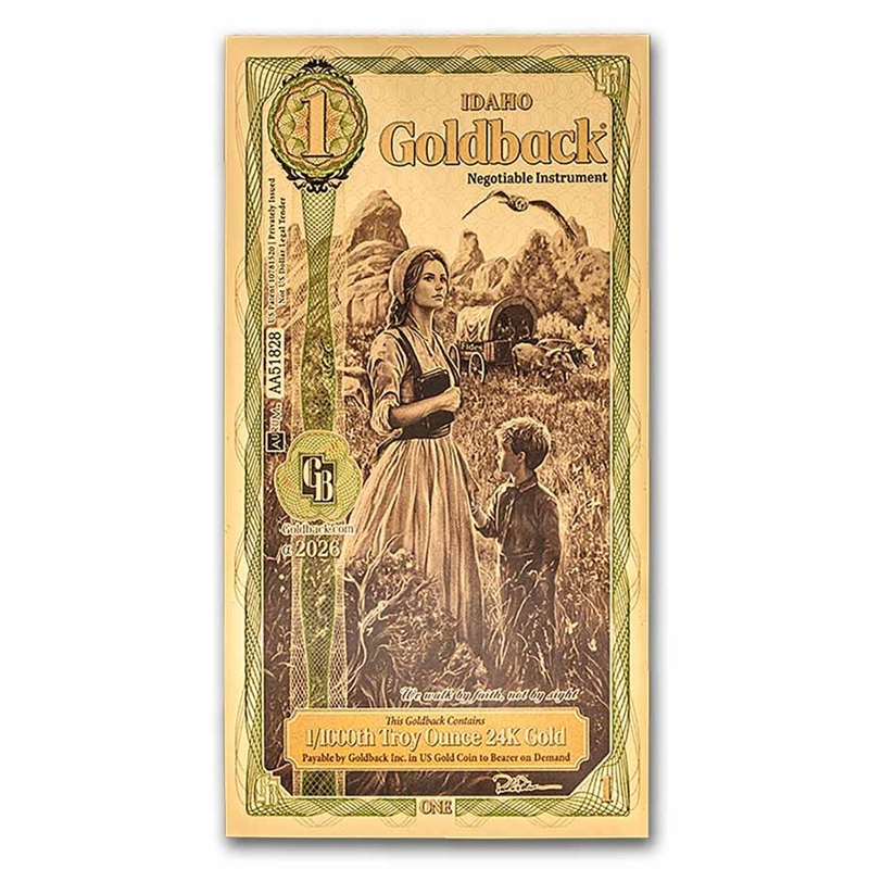 1 Idaho Goldback Aurum Gold Foil Note (24k)