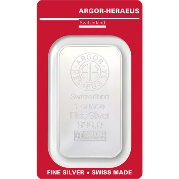 Argor Heraeus 1 oz Silver Bar w/Assay