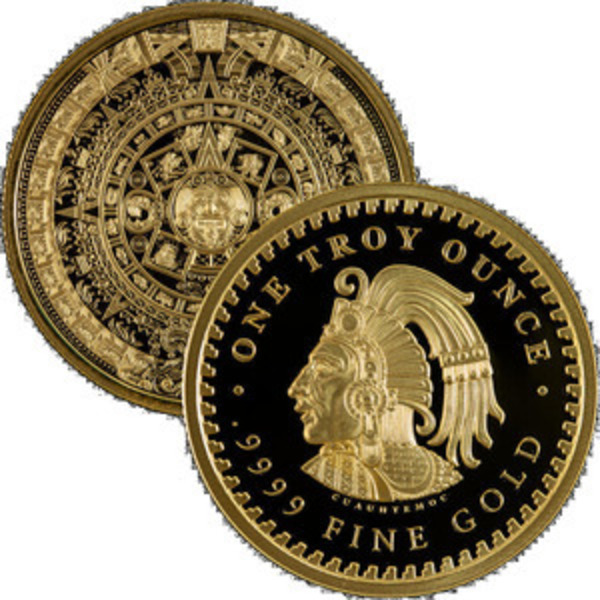Aztec Calendar 1 oz Gold Round