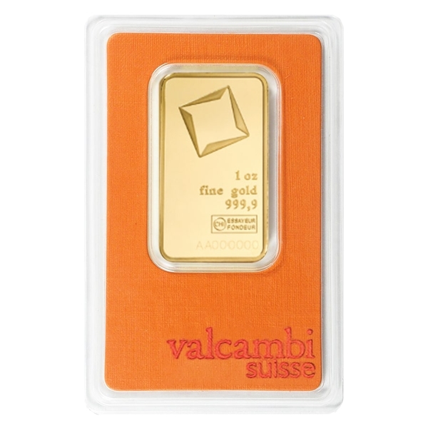 1 oz Gold Bar Valcambi Suisse .9999 Fine