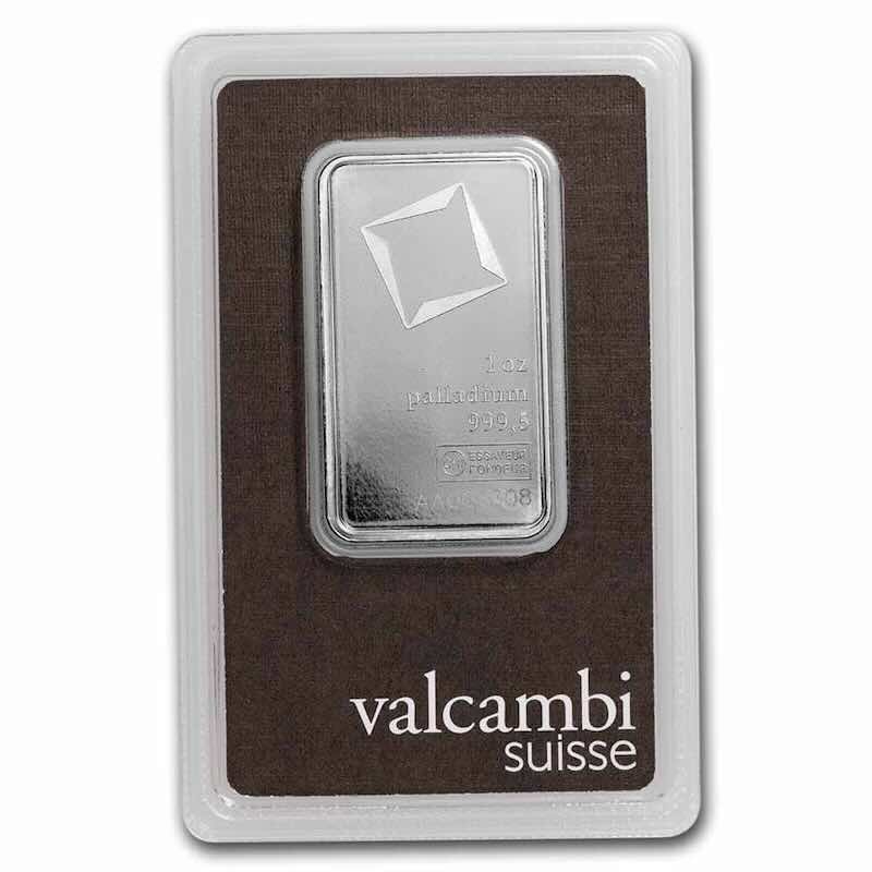 1 oz Valcambi Suisse Palladium Bar
