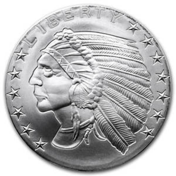 1 oz Incuse Indian Silver Round