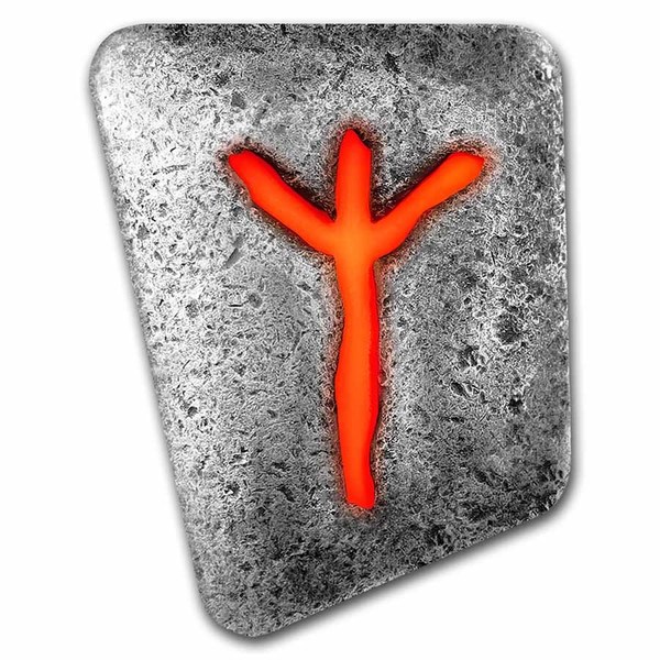 1 oz Silver Piece - Germania Mint Fluorescent Rune: Algiz