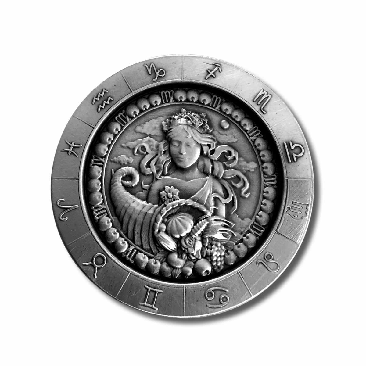 Virgo 1 oz Silver Round - Antique Finish