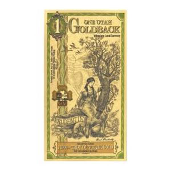 1 Utah Goldback 1/1000 oz 24K Gold Foil Aurum Note