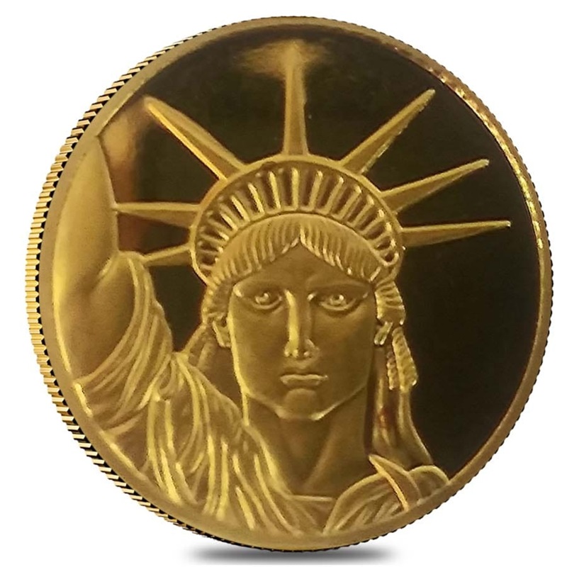 1/4 oz Johnson Matthey MTB Liberty Trade Gold Round .9999 Fine