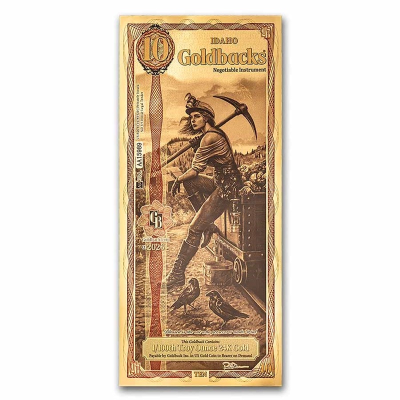 10 Idaho Goldback Aurum Gold Foil Note (24k)