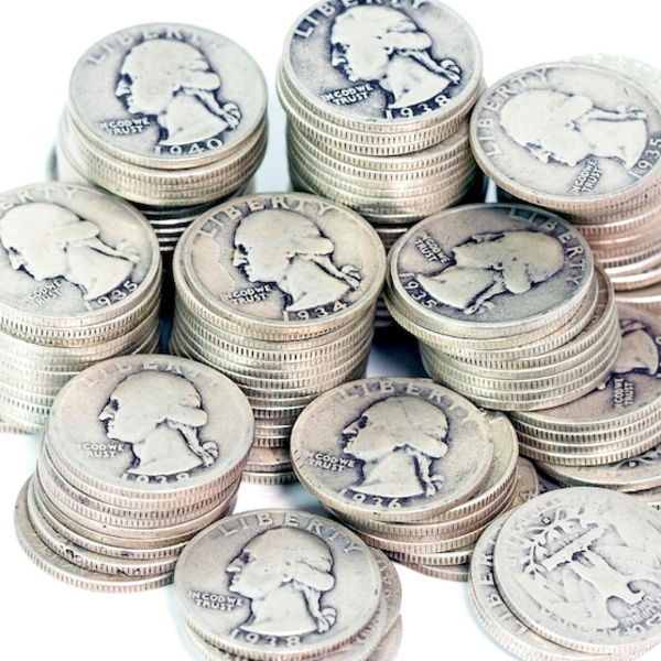 90% Junk Silver Quarters, $100 FV Bag