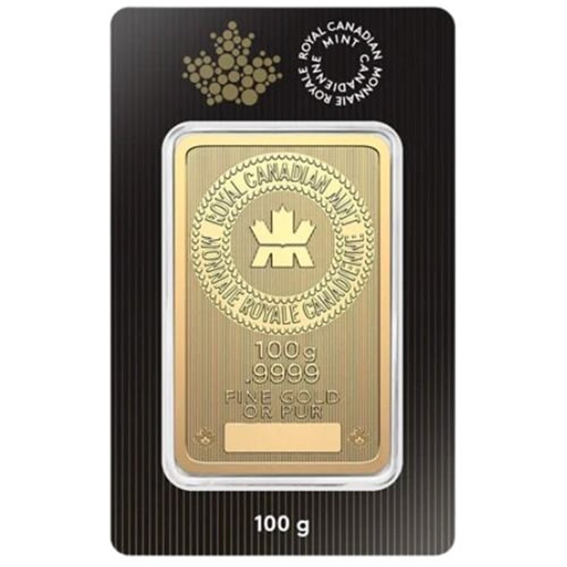100 Gram Royal Canadian Mint Gold Bar