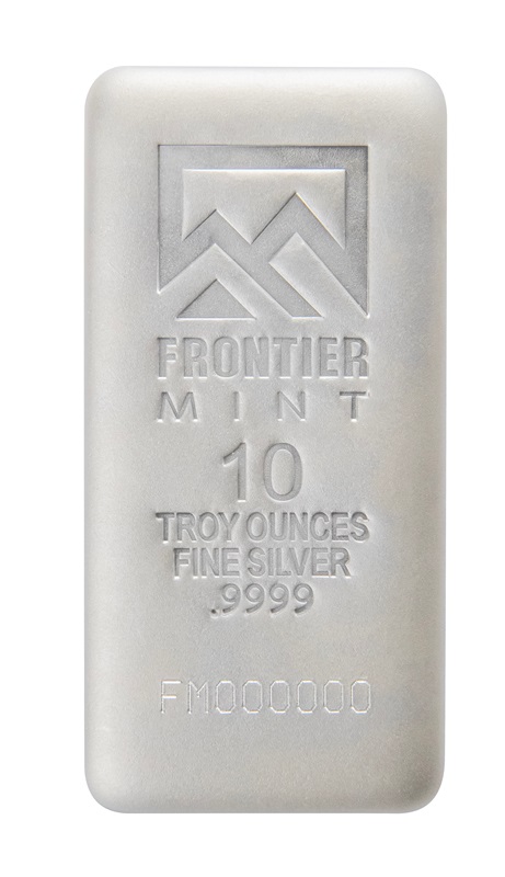 10 oz Silver Bar – Frontier Mint (Frosted)
