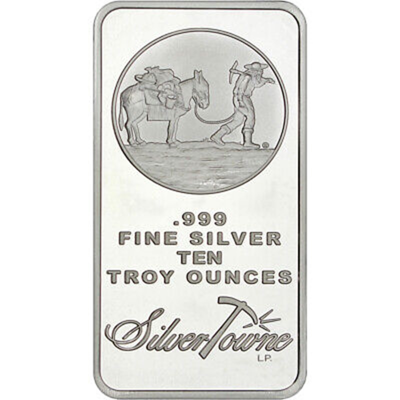 10 oz Silvertowne Prospector Silver Bar