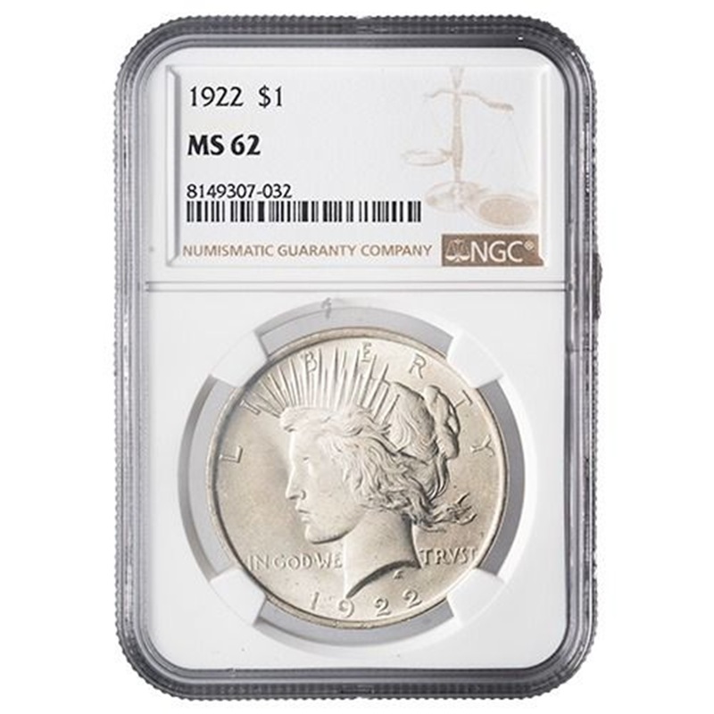 1922 Peace Dollar MS62