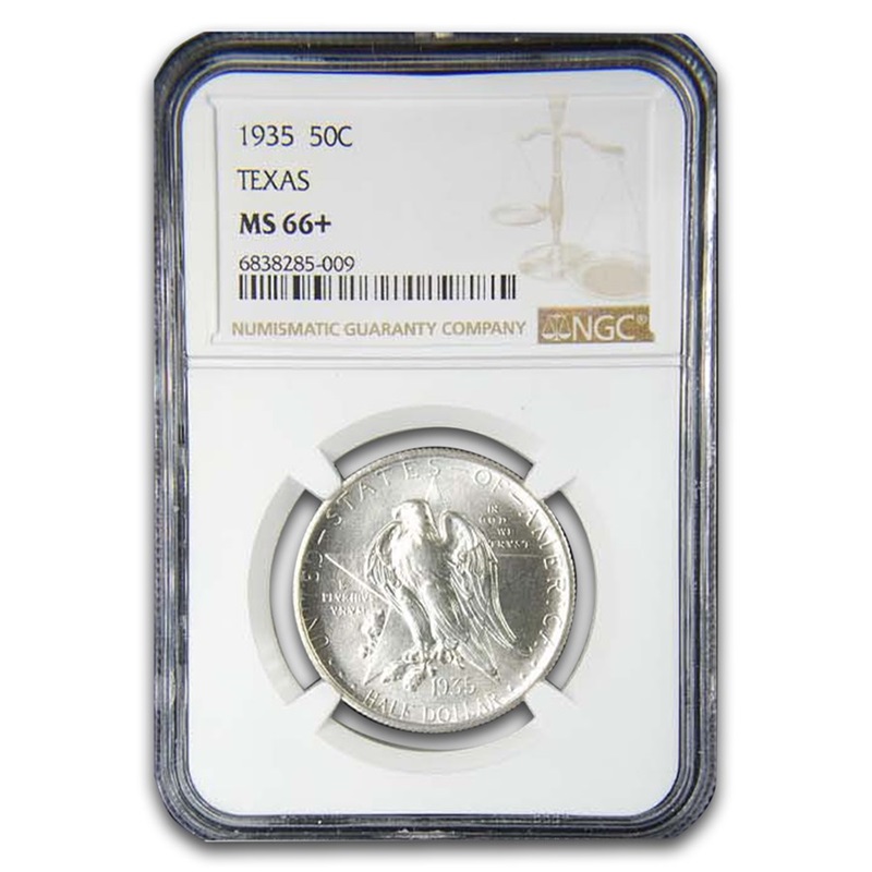 1935 Texas Commemorative Half Dollar MS66+ NGC