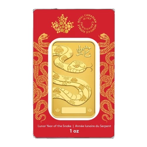 Royal Canadian Mint Lunar Year of The Snake 1 oz Gold Bar