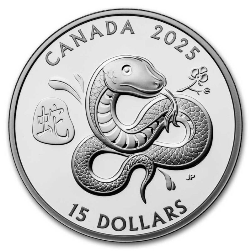 Royal Canadian Mint 1 oz 2025 Lunar Year of The Snake Silver Coin