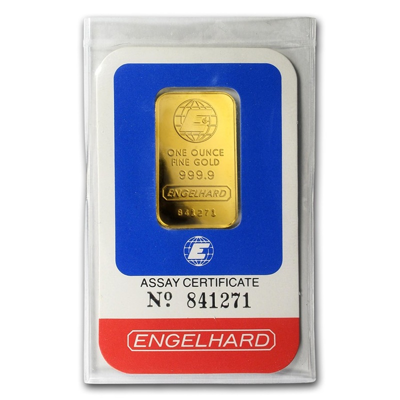 Engelhard 1 oz Gold Bar ('E' logo)