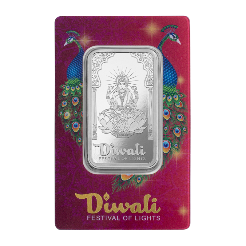 PAMP Suisse Diwali Lakshmi & Peacocks 1 oz Silver Bar (2024)