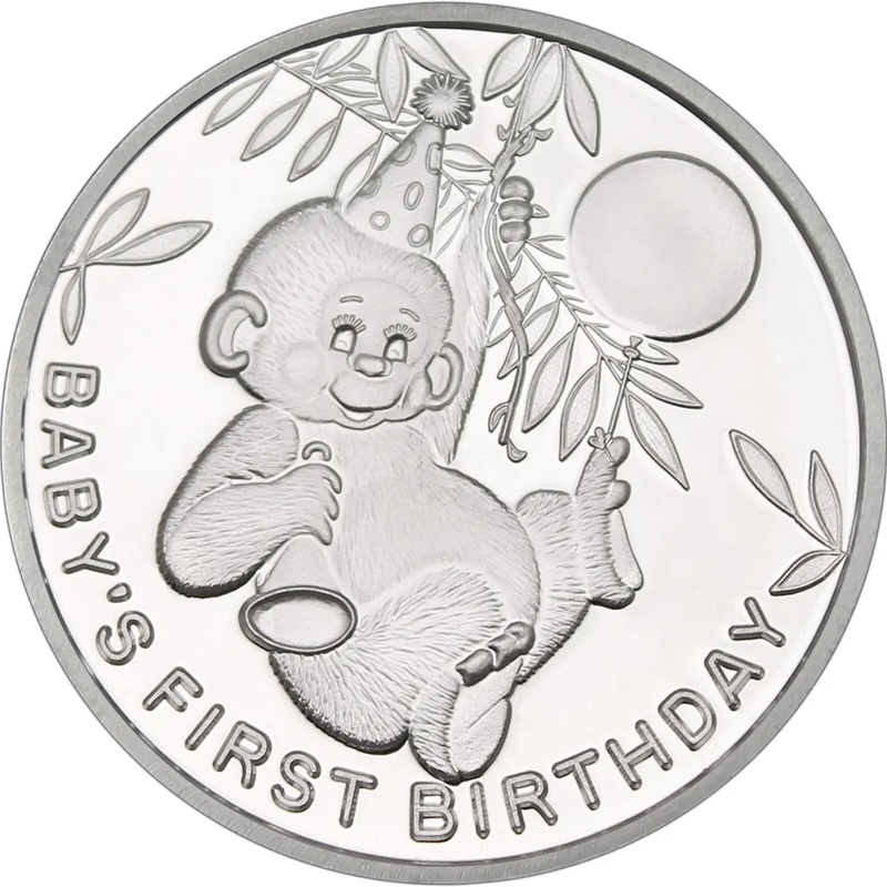 1 oz Baby's First Birthday Silver Round