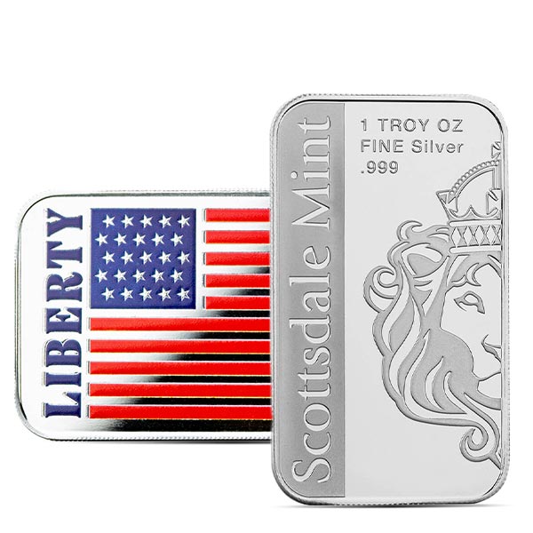 Americana Liberty Flag 1 oz Silver Colorized Bar