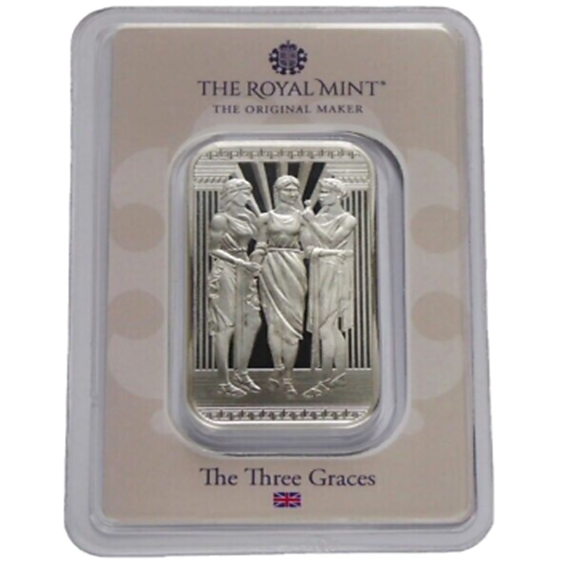 1 oz Silver Bar - Three Graces