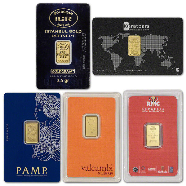 2.5 Gram Gold Bar - Random