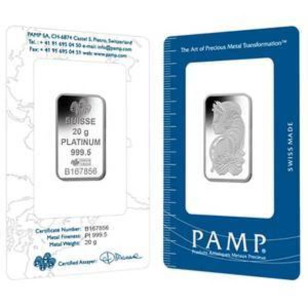 20 Gram PAMP Suisse Platinum Bar