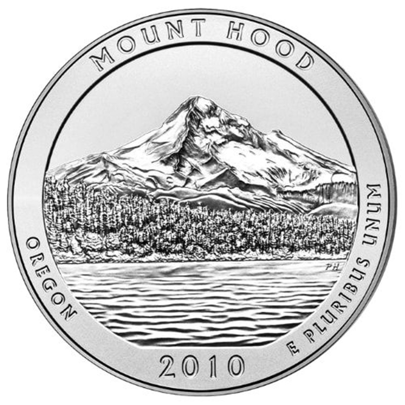 2010 5 oz America The Beautiful Mount Hood Silver Coin