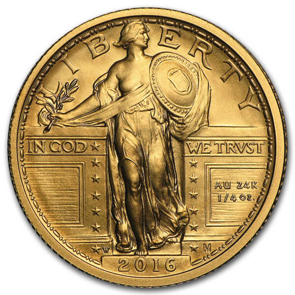 2016-W 1/4 oz Standing Liberty Centennial Gold Coin
