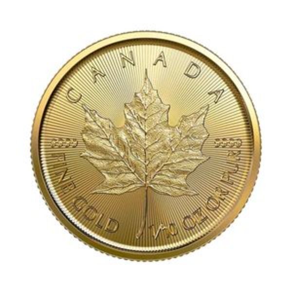 1/10 oz Canadian Gold Maple Leaf Coin (Random Year)