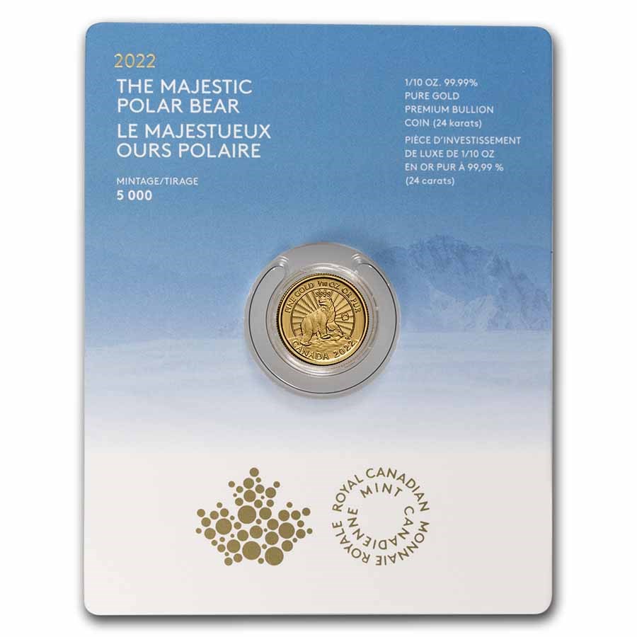 2022 1/10 oz Gold Canada Majestic Polar Bear