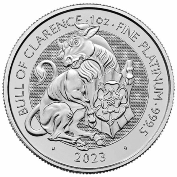 2023 1 oz Platinum Tudor Beasts Bull of Clarence Coin
