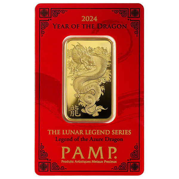 2024 PAMP Suisse Lunar - Legend of the Azure Dragon 1oz Gold Bar