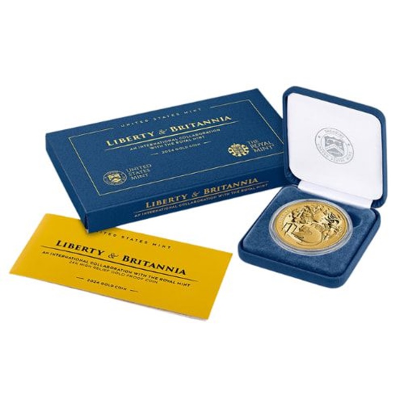 2024-W 1 oz Liberty and Britannia Proof Gold Coin w/ US Mint Box & COA