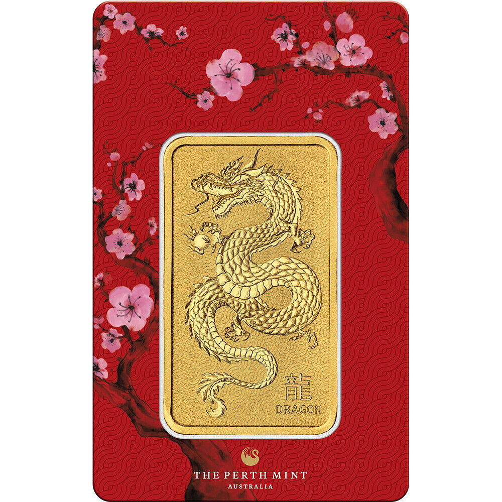 2024 Perth Lunar Year of the Dragon 1 oz  Gold Bar