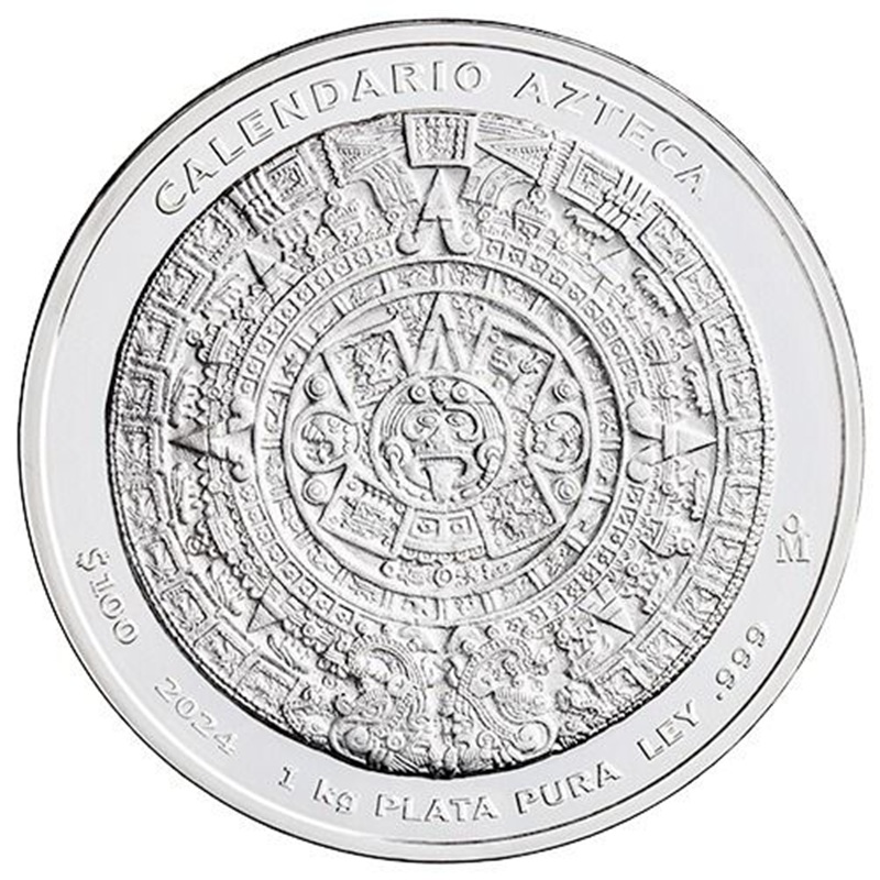 2024 1 Kilo Mexican Aztec Calendar Silver Coin
