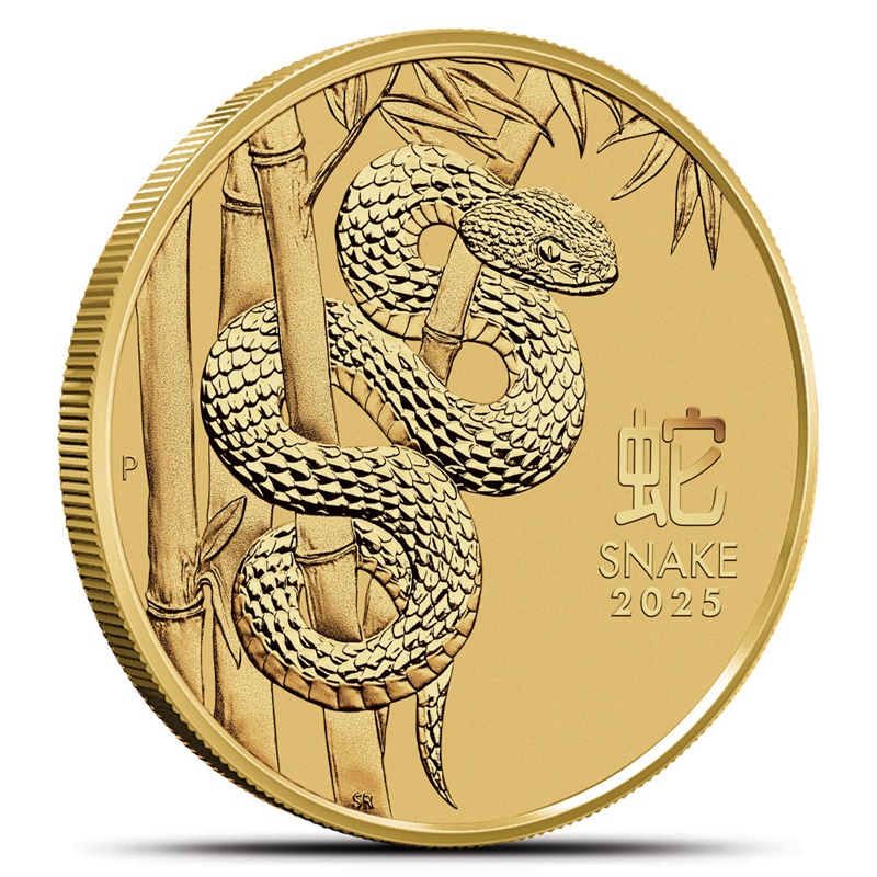 2025 1/10 oz Proof Australian Gold Lunar Snake Coin (Box + CoA)