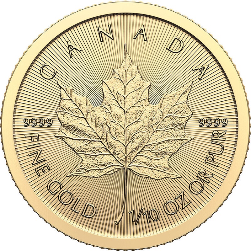 2025 1/10 oz Canadian Gold Maple Leaf $5 Coin BU