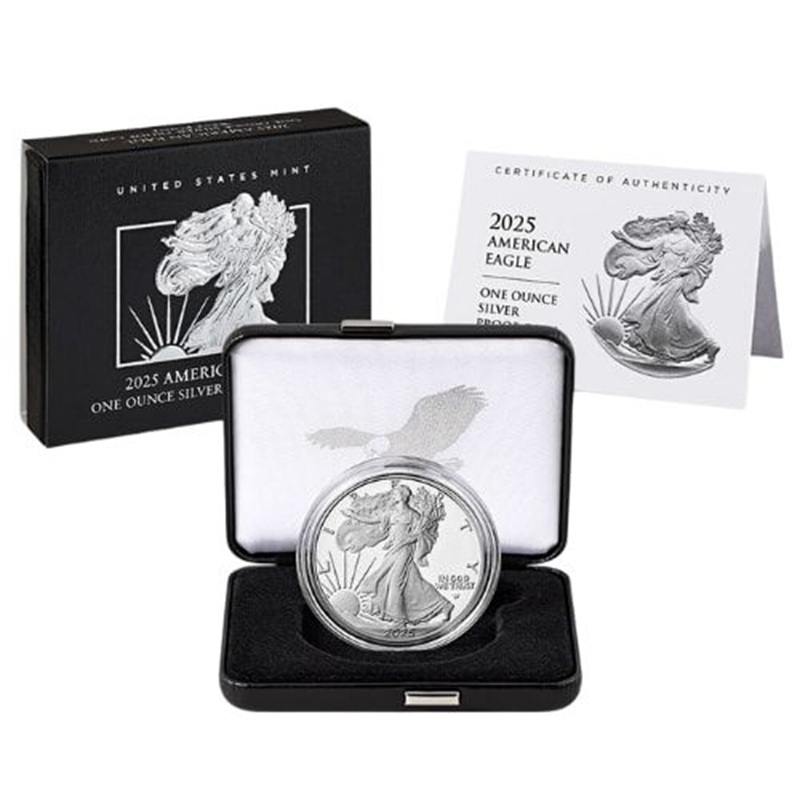 2025-W 1 oz American Silver Eagle Proof Coin with Box & COA