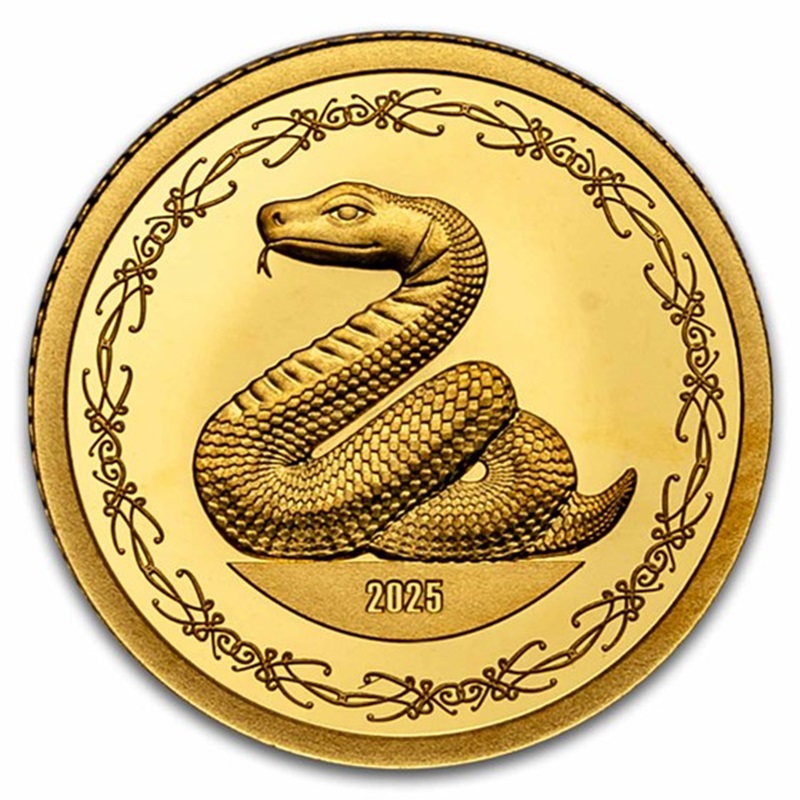 2025 Mongolia 1/2 gram Proof Gold Lunar Year of the Snake