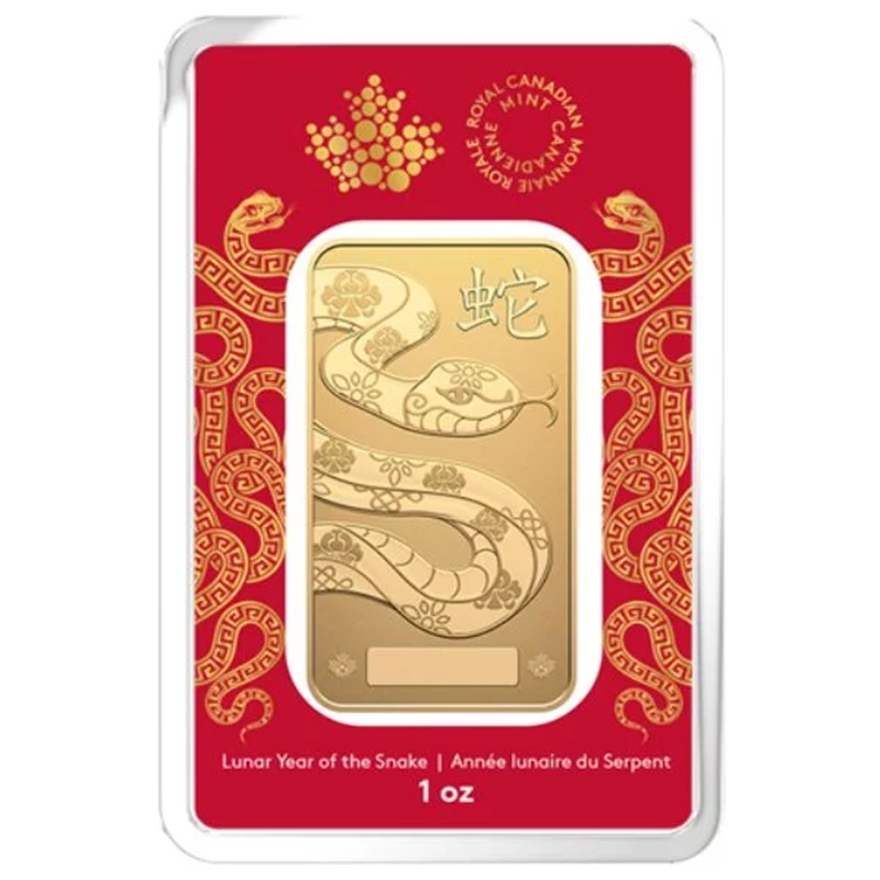 2025 1 OZ GOLD BAR RCM LUNAR SNAKE
