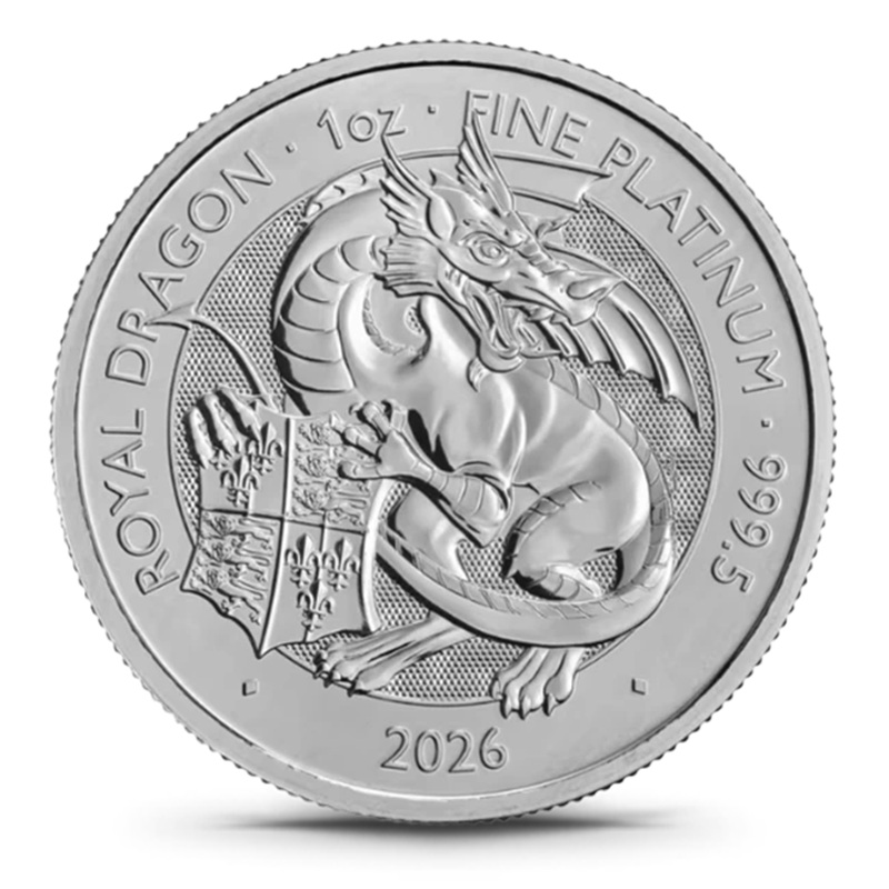 2026 1 oz Tudor Beasts Royal Dragon .9995 Platinum