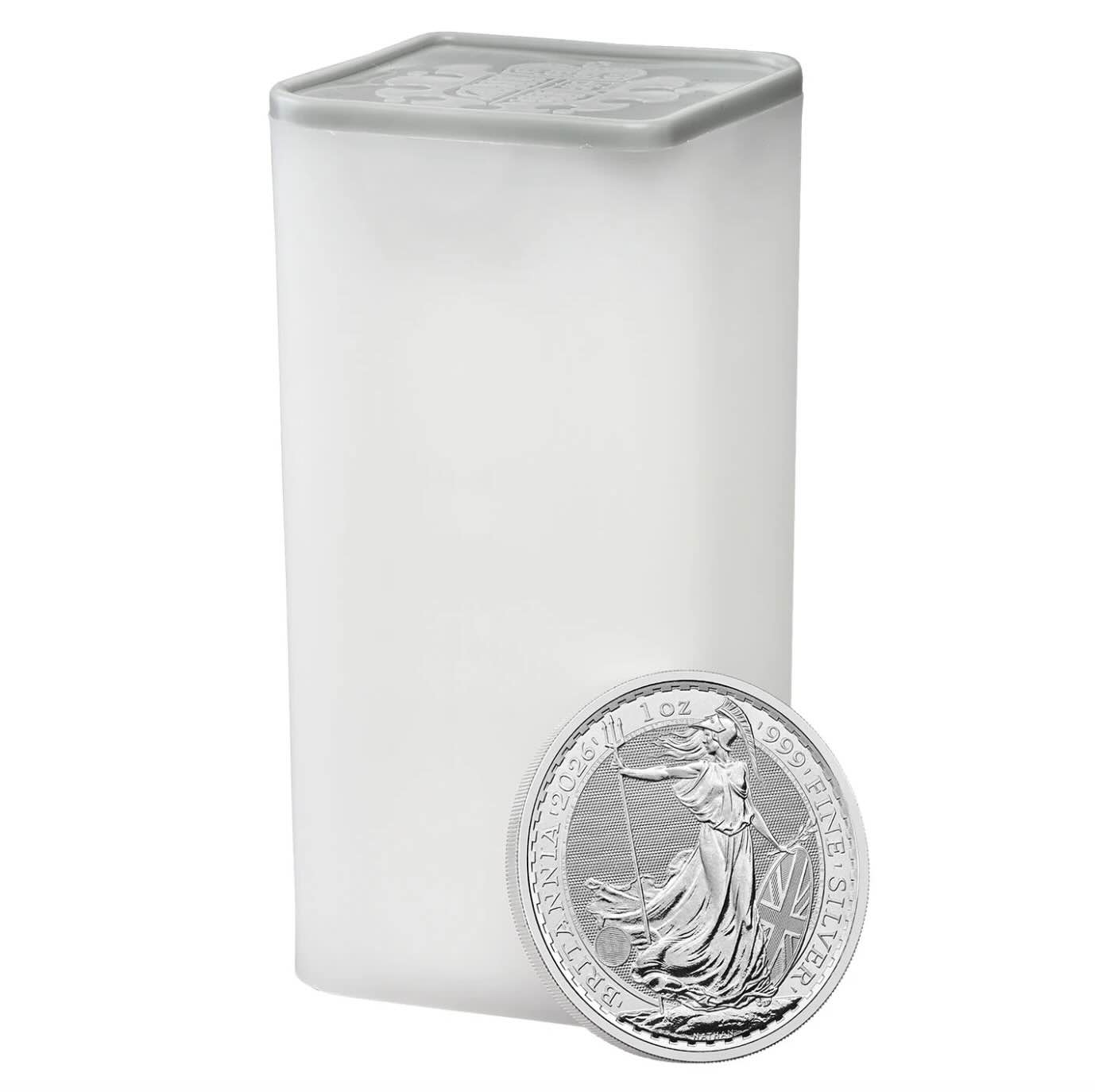 Tube of 25 2026 Great Britain 1 oz Silver Britannia Coins