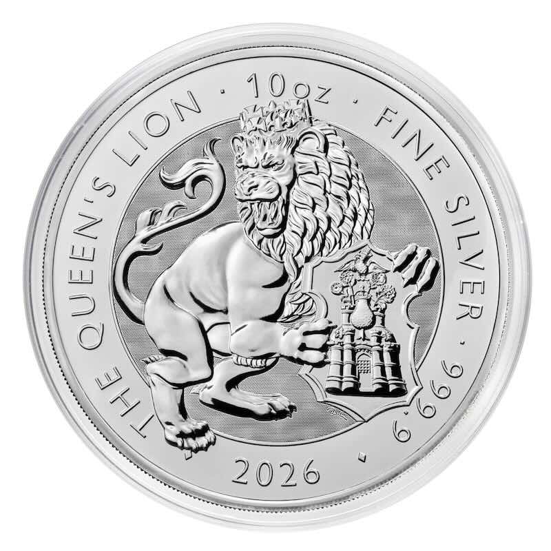 2026 Royal Tudor Beasts Queen's Lion 10 oz Silver Coin