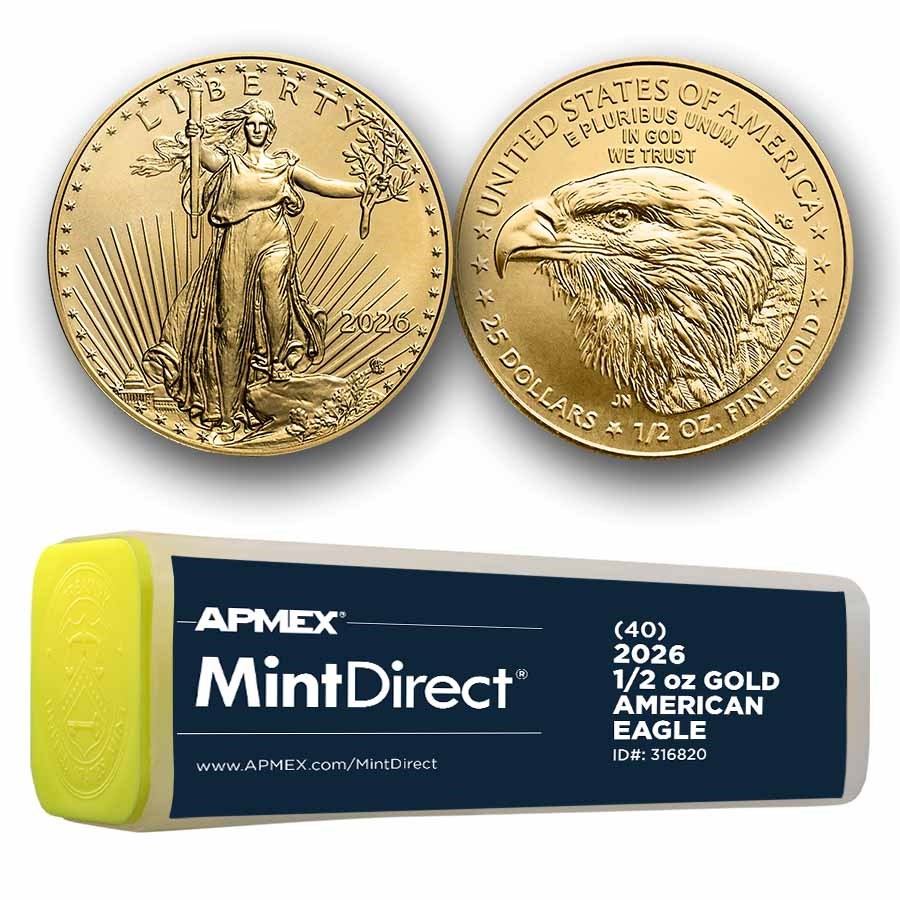 2026 1/2 oz American Gold Eagle Mint Tube