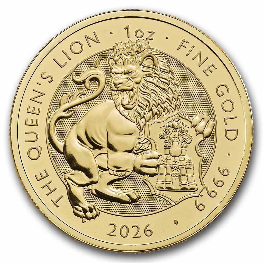 2026 UK 1 oz Gold The Royal Tudor Beasts Queen's Lion Coin