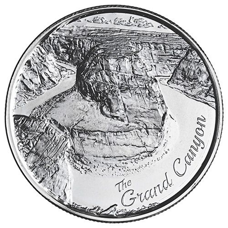 2 oz Grand Canyon Ultra High Relief Silver Round - American Landmarks Series