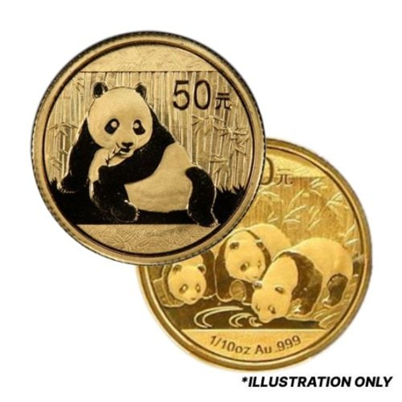 Chinese 1/10 oz Gold Panda Coin - Random Year